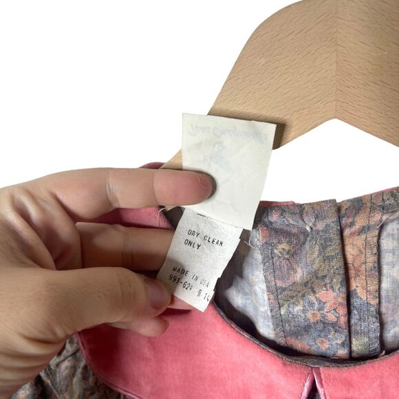 Tess Originals Vintage Prairie Dress Floral Puff Sleeve Peter Pan Collar Size 14 - Picture 11 of 12